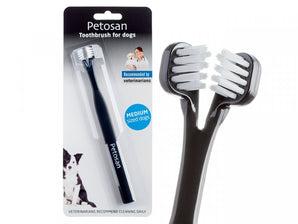 Petosan dvouhlavý zubní kartáček pro psy, velikost Medium, důkladná péče.