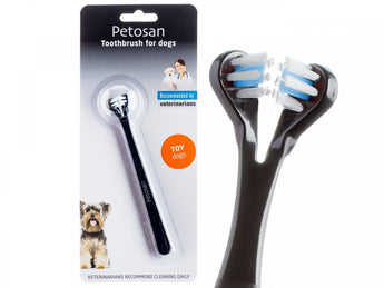 Petosan dvouhlavý zubní kartáček pro psy, velikost Toy Dog, speciální péče.