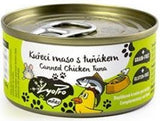 Lyopro mňau Kuřecí maso s tuňákem 85 g – Konzerva s kuřecím masem a tuňákem pro kočky, balení 85 g.