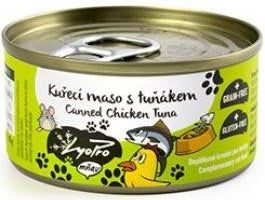 Lyopro mňau Kuřecí maso s tuňákem 85 g – Konzerva s kuřecím masem a tuňákem pro kočky, balení 85 g.