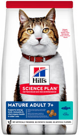 Hill's Science Plan Mature Adult 7+ Tuna 10kg – Kompletní krmivo s tuňákem pro kočky starší 7 let, balení 10kg.