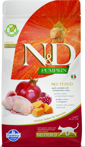 N&D PUMPKIN CAT Neutered Quail & Pomegranate 1,5kg