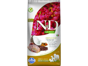 N&D Quinoa DOG Skin & Coat, Quail, all breeds, 7 kg, výživné krmivo.