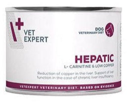 Dietní konzerva VetExpert VD 4T Hepatic pro psy s onemocněním jater, 200 g.