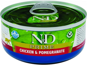 N&D PRIME CAT Adult Chicken & Pomegranate 70g - Krmivo pro dospělé kočky s kuřecím masem a granátovým jablkem. Balení 70 g.