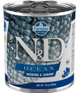 N&D DOG OCEAN Adult Herring & Shrimps, 285 g, krmivo s čerstvým sleděm a krevetami.