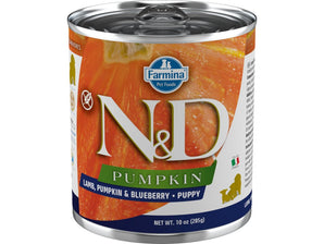 N&D DOG PUMPKIN Puppy Lamb & Blueberry, 285 g, krmivo s jehněčím a borůvkami.