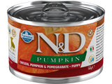 N&D DOG PUMPKIN Puppy Chicken & Pomegranate Mini, 140 g, krmivo s kuřetem a dýní.