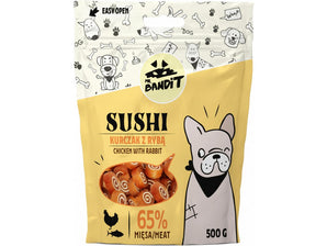 VetExpert Mr.Bandit pochoutka SUSHI, kuře a ryba, 80 g, lahodný pamlsek.