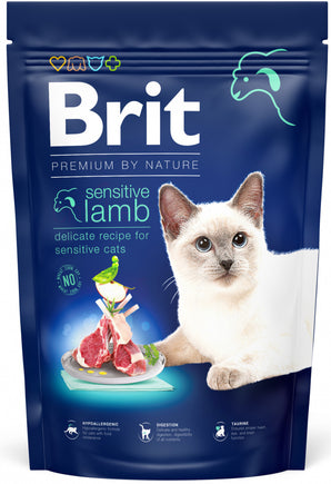 Brit Premium by Nature Cat Sensitive Lamb 1,5 kg – Granule pro citlivé kočky s jehněčím masem, balení 1,5 kg.