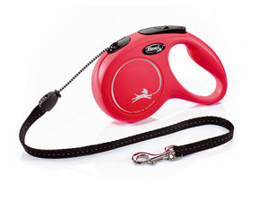 Vodítko FLEXI Classic NEW M lanko 8m/20kg červená, ideální pro psy do 20 kg, délka 8 metrů, barva červená.