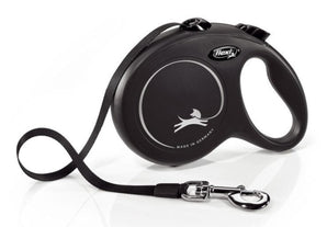 Vodítko FLEXI Classic NEW L pásek 8m/50kg černá, ideální pro velké psy, délka 8 metrů, barva černá.
