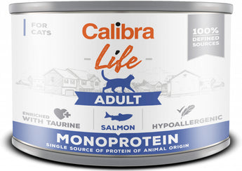 Calibra Life Adult Salmon 200 g - Konzerva pro dospělé kočky s lososem. Balení 200 g.