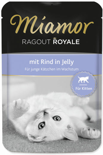 Miamor Ragout Junior Hovězí 100 g – Ragú pro mladé kočky s hovězím masem, balení 100g.