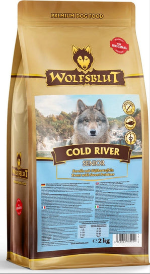 Granule Wolfsblut Dog Senior Cold River s rybím masem pro starší psy, 2 kg.
