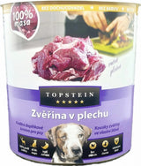 Topstein Zvěřina v plechu, 800 g, konzerva se zvěřinou pro psy.