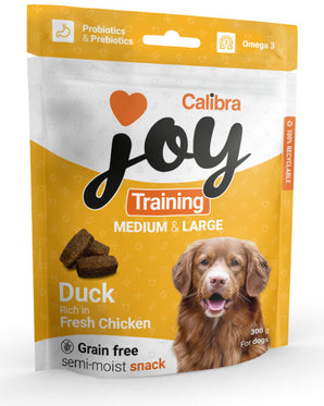 Calibra Joy Dog Training M&L Duck & Chicken 300g – Pamlsky pro psy středních a velkých plemen s kachnou a kuřetem, balení 300 g.