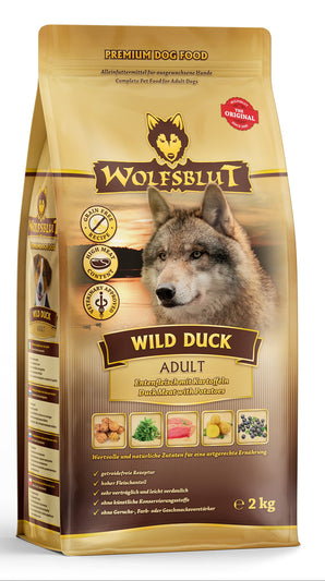 Granule Wolfsblut Dog Adult Wild Duck s kachním masem pro dospělé psy, 2 kg.