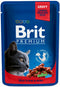 Brit Premium Cat with Beef Stew & Peas 100 g – Konzerva s hovězím gulášem a hráškem pro kočky, balení 100 g.