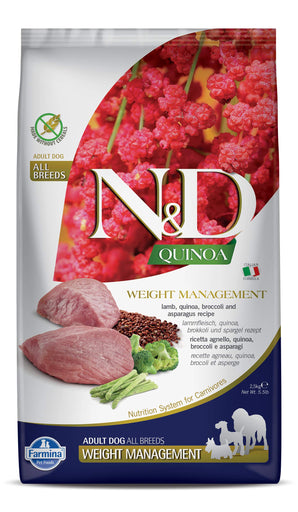 N&D Quinoa DOG Weight Management, Lamb, Adult Mini, 2,5 kg, dieta pro malé psy.