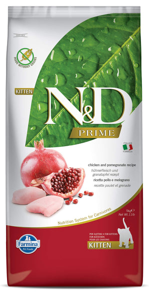 N&D PRIME KITTEN Chicken & Pomegranate, 5 kg, krmivo pro koťata.