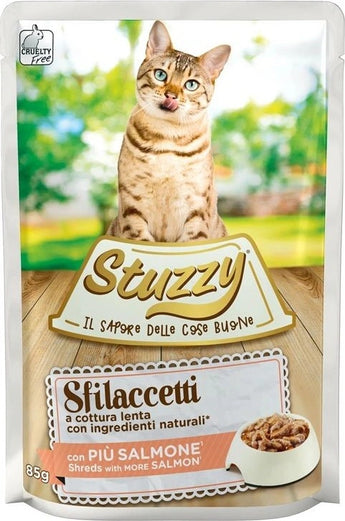 Stuzzy Cat kapsa Adult, losos, 85 g, kompletní krmivo s lososem pro kočky.
