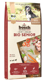 Bosch Dog BIO Senior Chicken & Cranberry, 11,5 kg, krmivo pro starší psy s kuřecím masem a brusinkami.