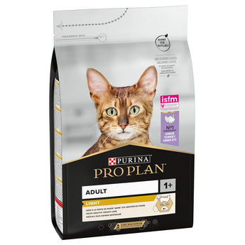 Nízkokalorické krmivo pro dospělé kočky s krůtím masem, ProPlan Cat Adult Light, 3kg balení.
