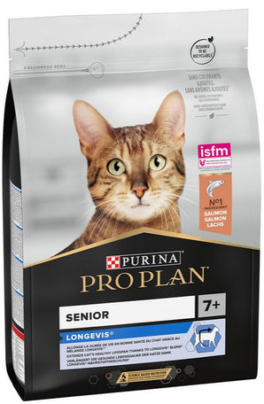 Krmivo pro starší kočky ProPlan Cat Senior Original Longevis s lososem, balení 3 kg