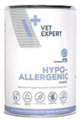 Konzerva VetExpert VD 4T Hypoallergenic s koňským masem pro psy s alergiemi, 400 g.