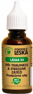 LÁSKA 54 Při traumatu a stresové zátěži 50ml - Přípravek na zklidnění při traumatu a stresu u zvířat. Balení 50 ml.