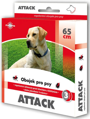 Attack 65 cm – antiparazitární obojek pro psy, repelentní ochrana proti blechám a klíšťatům až 3 měsíce.