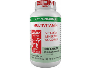 Giom S, Multivitamín, 180 tbl + 25 % zdarma, komplexní vitamíny pro psy.