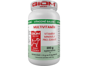 Giom S, Multivitamín, 200 g plv, vitamínový prášek pro psy.