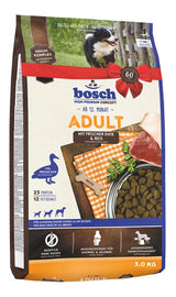 Bosch Dog Adult, duck & rice, 3 kg, výživné krmivo pro dospělé psy.