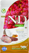 N&D QUINOA CAT Adult Skin & Coat Quail Coconut 1,5 kg - Bezobilné krmivo pro kočky s křepelkou a kokosem, podpora srsti. Balení 1,5 kg.
