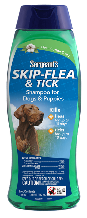 Sergeanťs šampon Skip Flea & Tick antipar pes 532ml - Šampon pro psy proti blechám a klíčům, zajišťující ochranu proti parazitům.