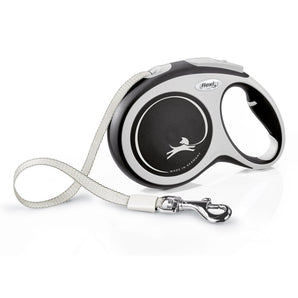 Vodítko FLEXI Comfort L, černé, pásek 8m pro psy do 50kg.