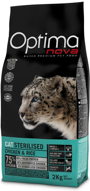OPTIMA nova Cat STERILISED 8 kg – Granule pro sterilizované kočky, balení 8 kg.