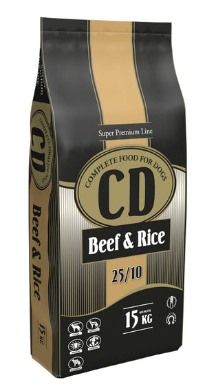 Delikan Dog CD Beef & Rice, 15 kg, krmivo pro psy s hovězím a rýží.