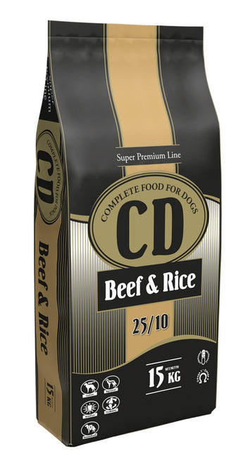 Delikan Dog CD Beef & Rice, 15 kg, krmivo pro psy s hovězím a rýží.