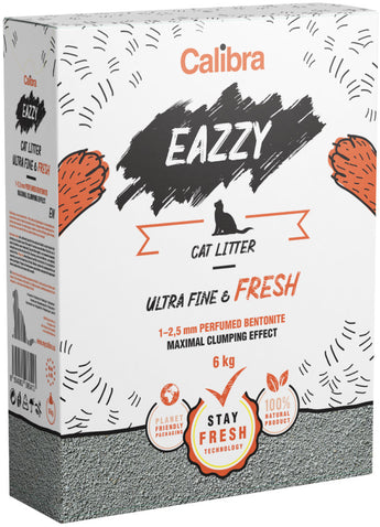 Calibra Eazzy Cat podestýlka Ultra Fine & Fresh 6 kg – Ultra jemná a svěží podestýlka pro kočky, balení 6 kg.
