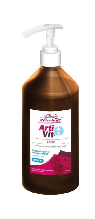 VITAR Veterinae ArtiVit, sirup, 1 l, s dávkovačem, podpora kloubů pro psy a kočky.