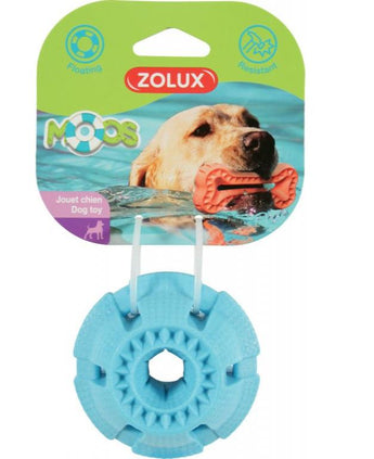 Hračka pes BALL MOOS TPR, 8 cm, modrá, Zolux, měkký gumový míček pro psy.