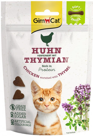 GimCat jemné pamlsky kuře s tymiánem 60g – Jemné pamlsky pro kočky s kuřecím masem a tymiánem, balení 60g
