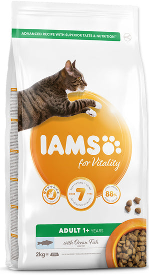Iams Cat Adult Ocean Fish 2 kg – Krmivo pro dospělé kočky s mořskými rybami, balení 2 kg.