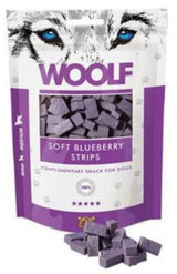 WOOLF pochoutka soft blueberry strips 100g - Měkké pamlsky s borůvkami pro zlepšení imunitního systému a zdraví srdce.
