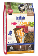 Bosch Dog Adult Mini Lamb & Rice, 3 kg, výživné krmivo pro malé psy.
