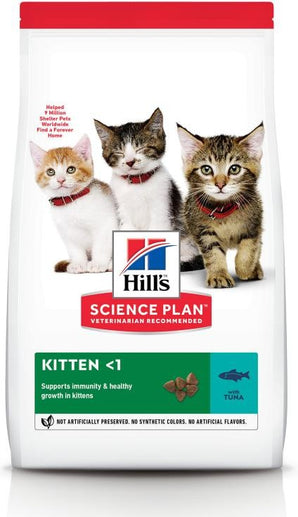 Hill's Science Plan Kitten Tuna 1,5kg – Kompletní krmivo pro koťata s tuňákem, balení 1,5kg.