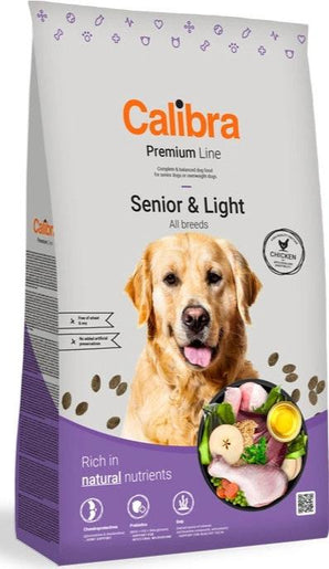 Calibra Dog Premium Line Senior&Light 3 kg, krmivo pro starší psy s nízkou aktivitou, podpora hmotnosti.